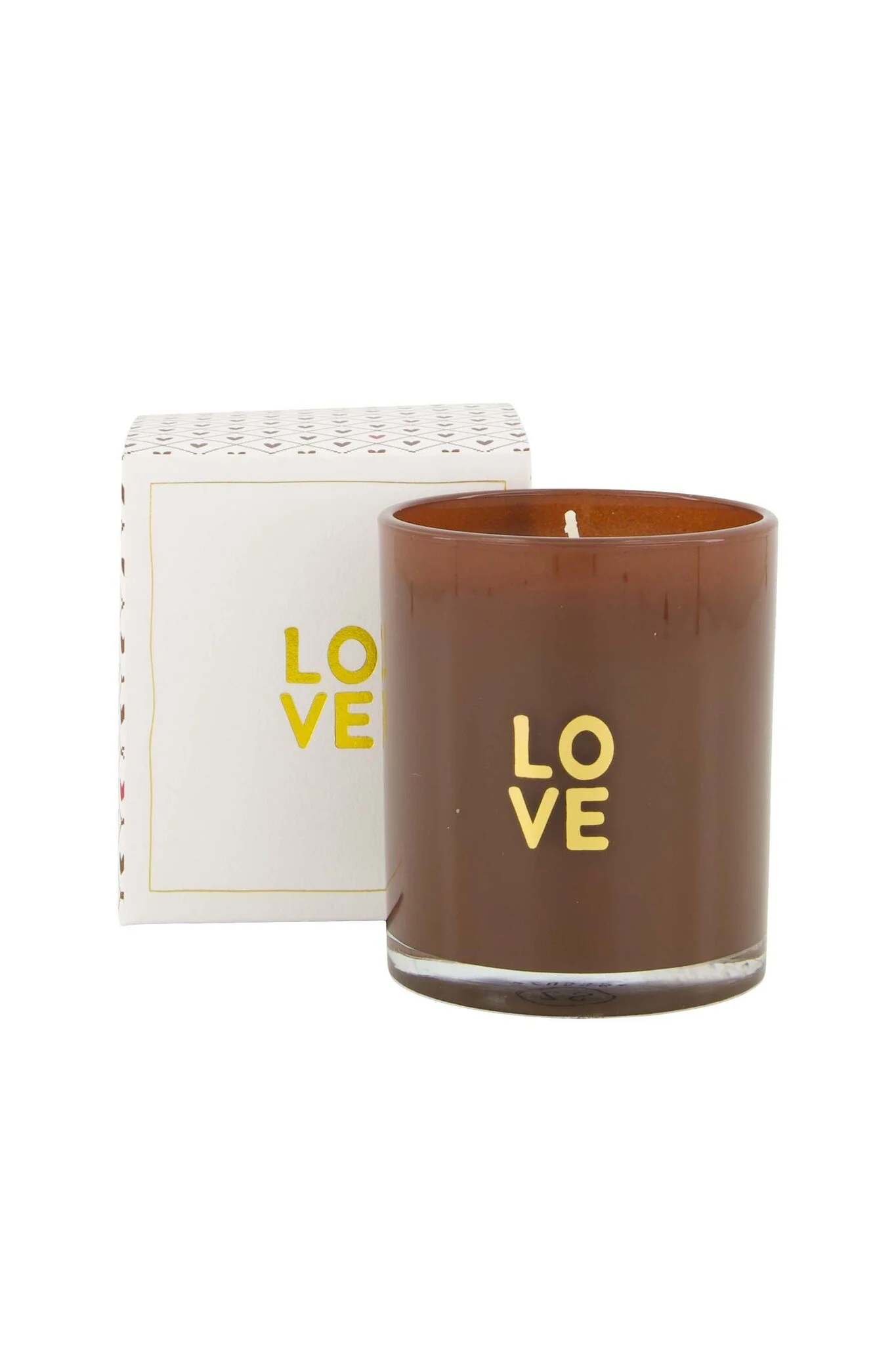 Zusss | Geurkaars glas in doosje love bruin