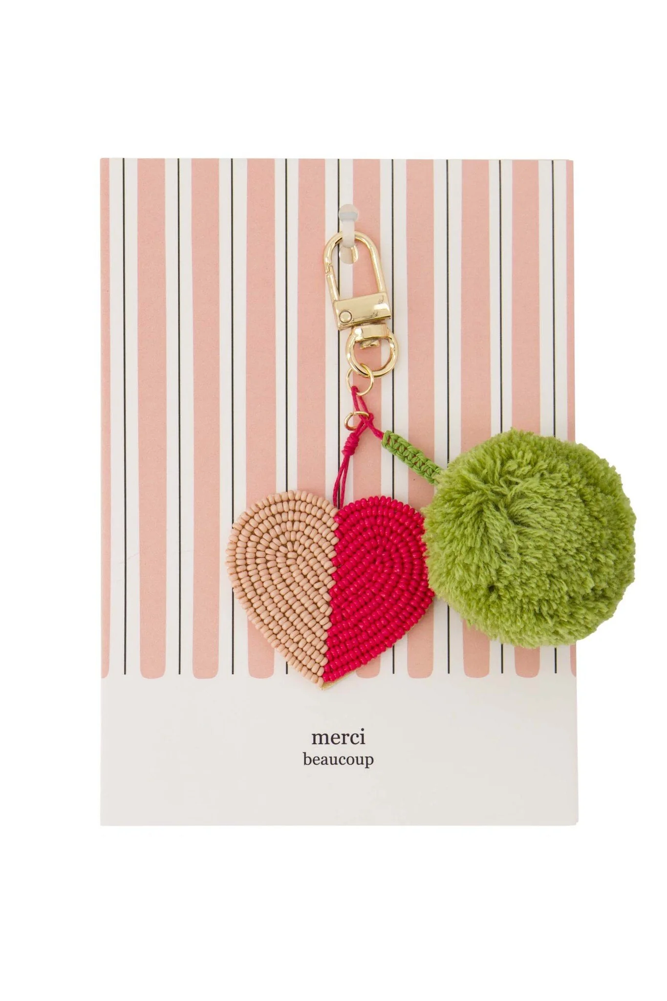Zusss | Ansichtkaart tashanger pompon hart merci beaucoup