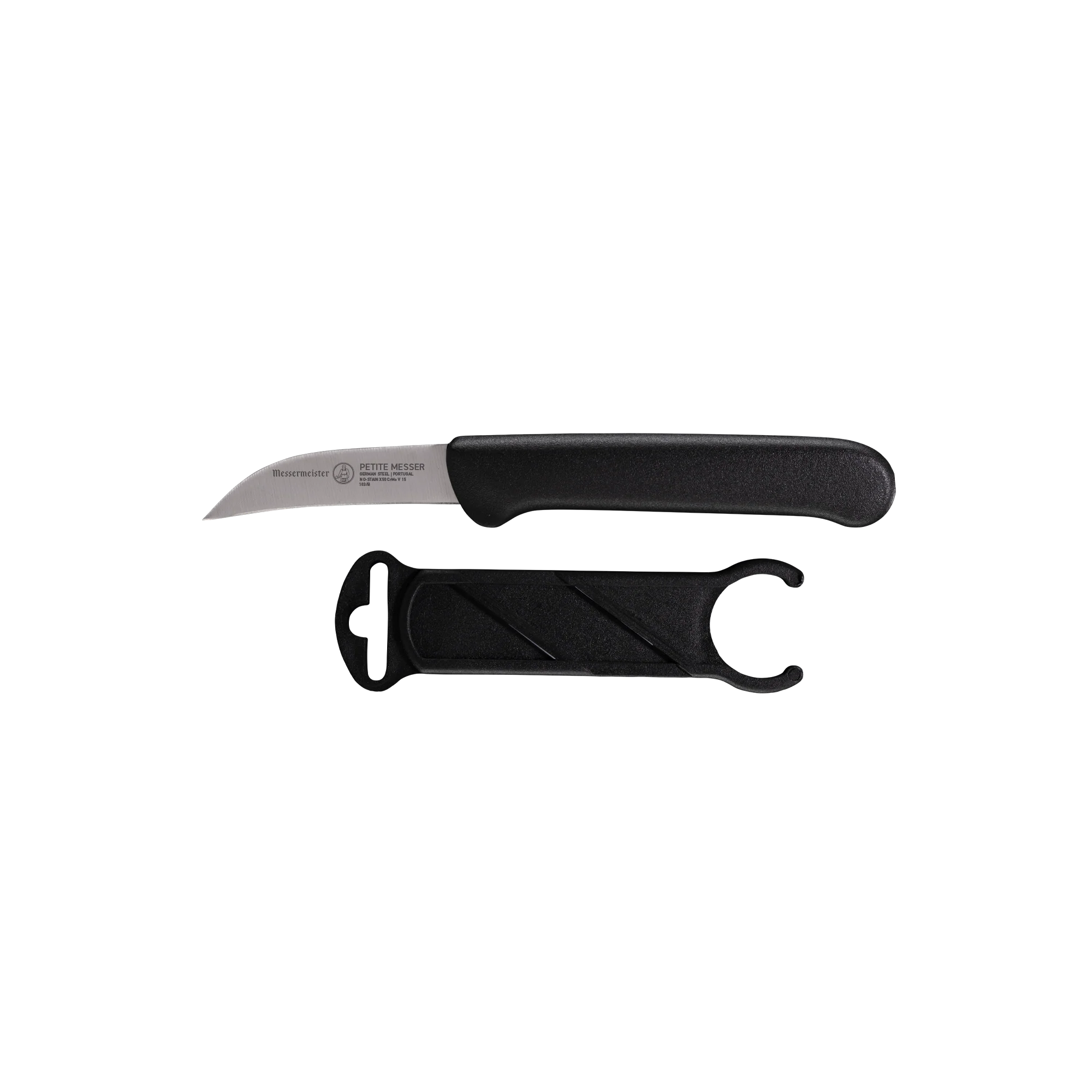 MESSERMEISTER serie PETITE schilmes RVS 6cm vogelsnavel lemmet zwart kunststof heft