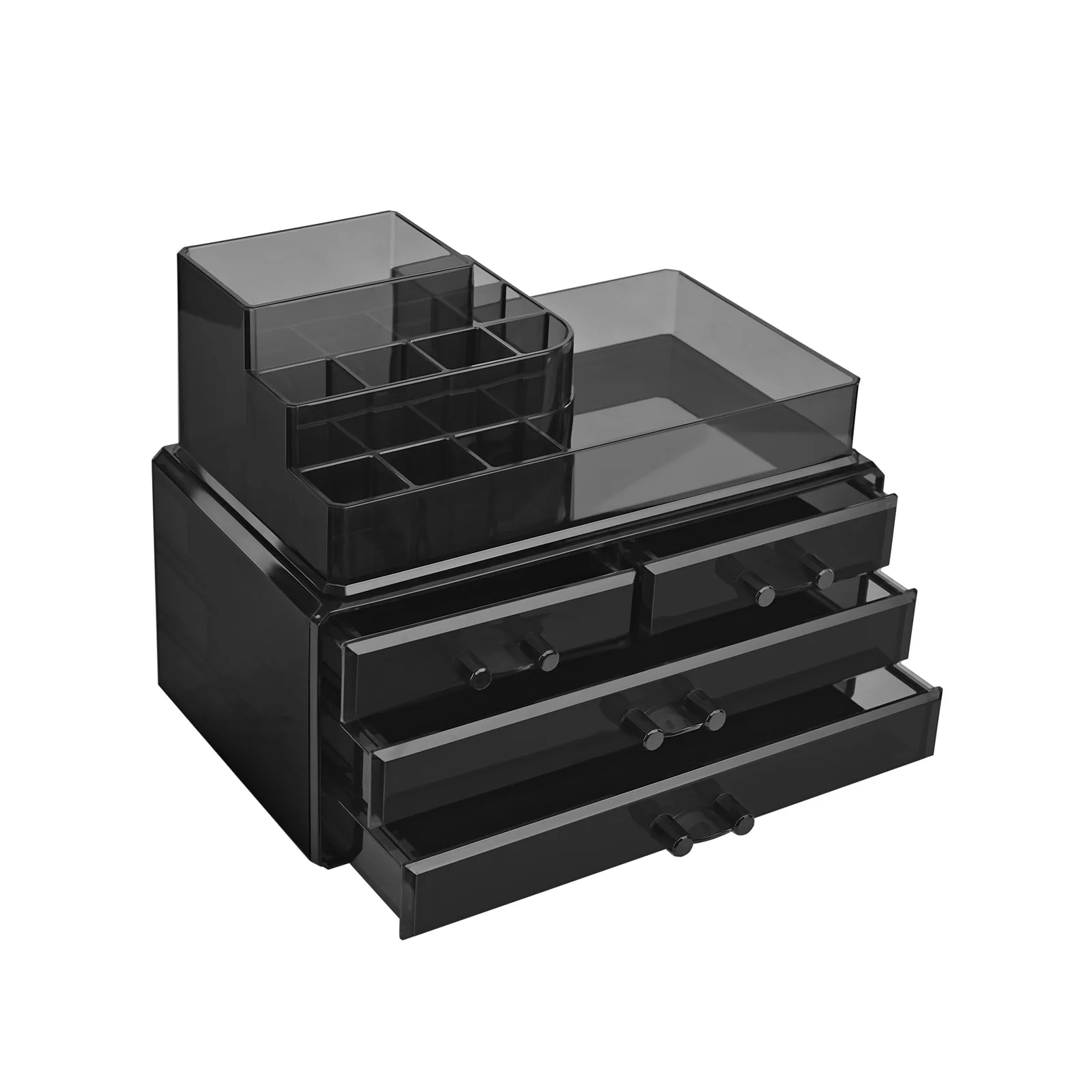 Make-up organizer – 4 laden – zwart