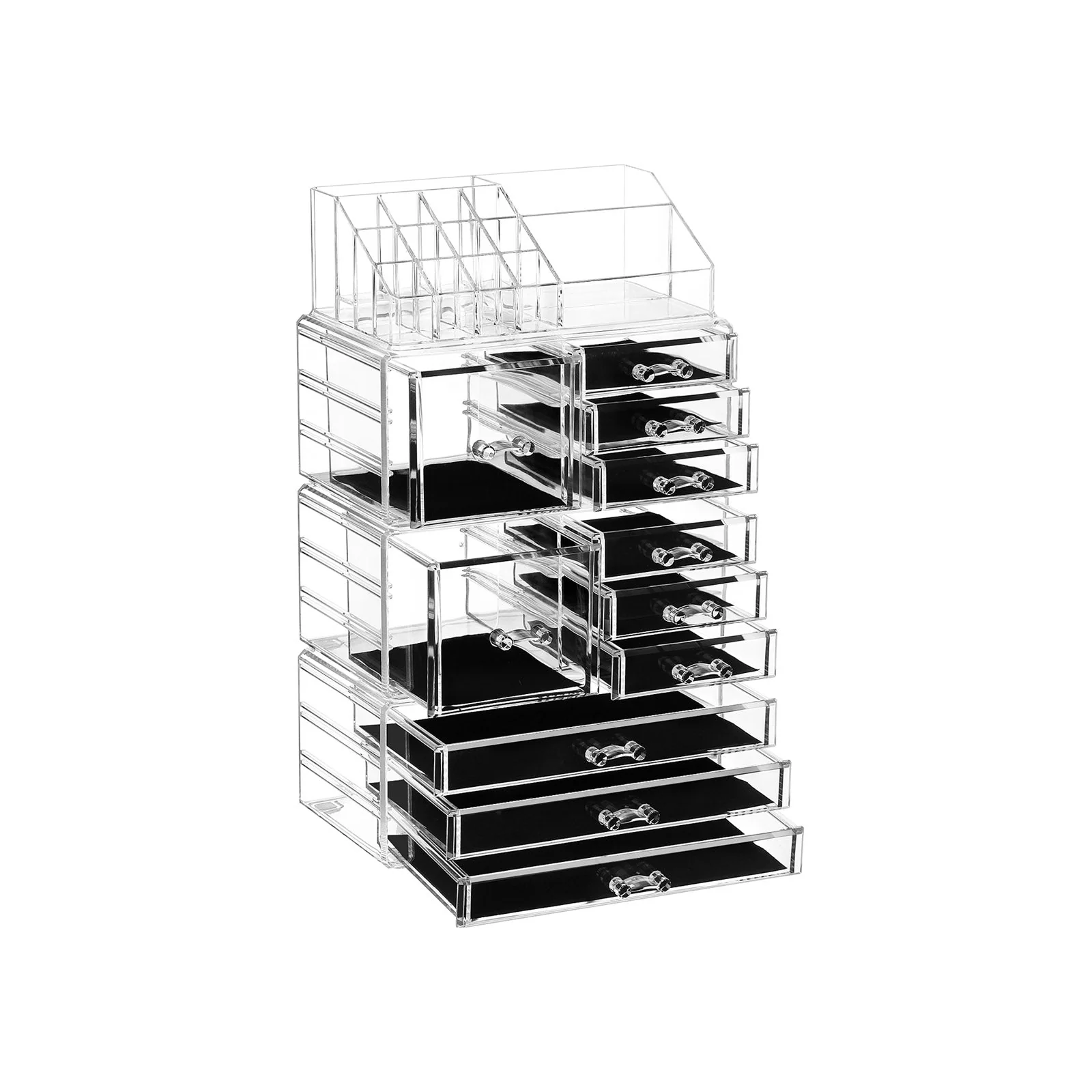 Cosmetica organizer – 15 vakken en 11 lades – Transparant