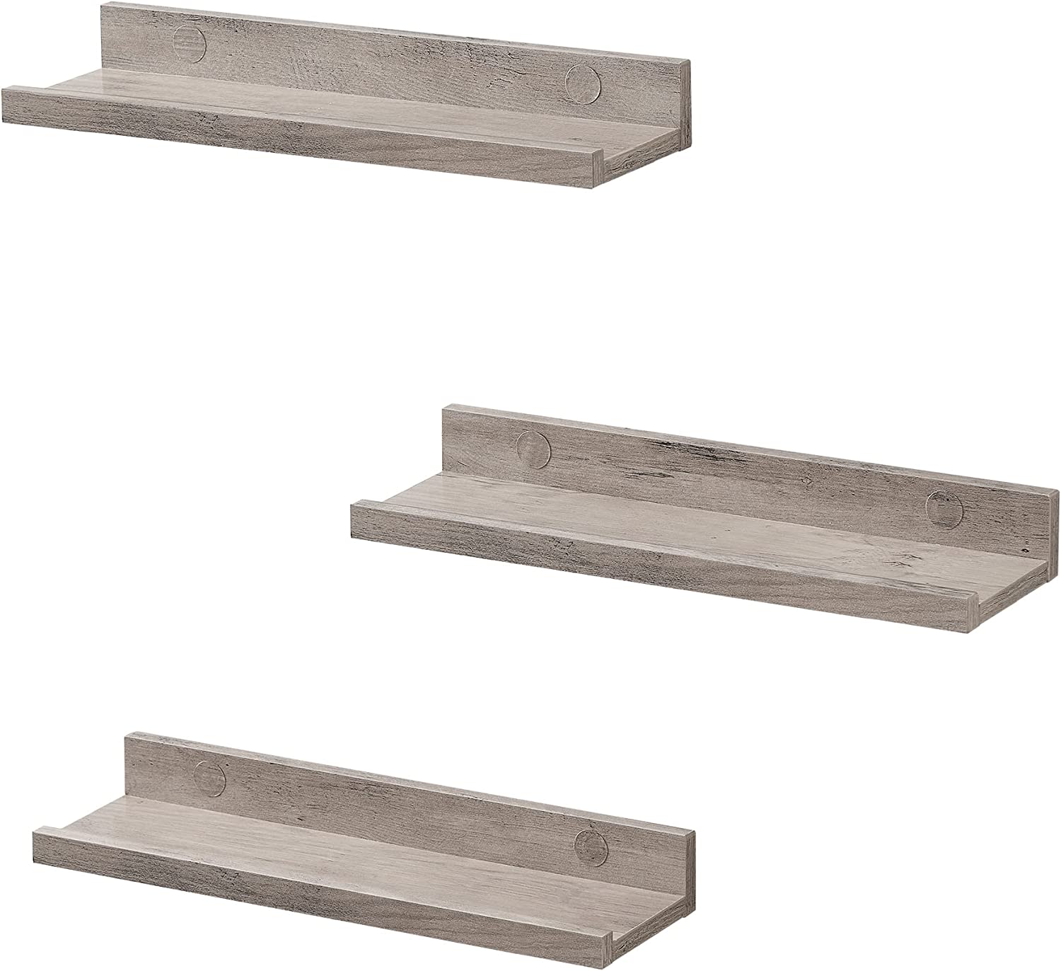 Wandplank Set van 3 – Zwevend en decoratief – Grijs