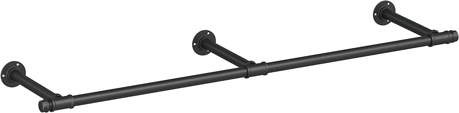 Kledingstang – wandgarderobe – staal – zwart