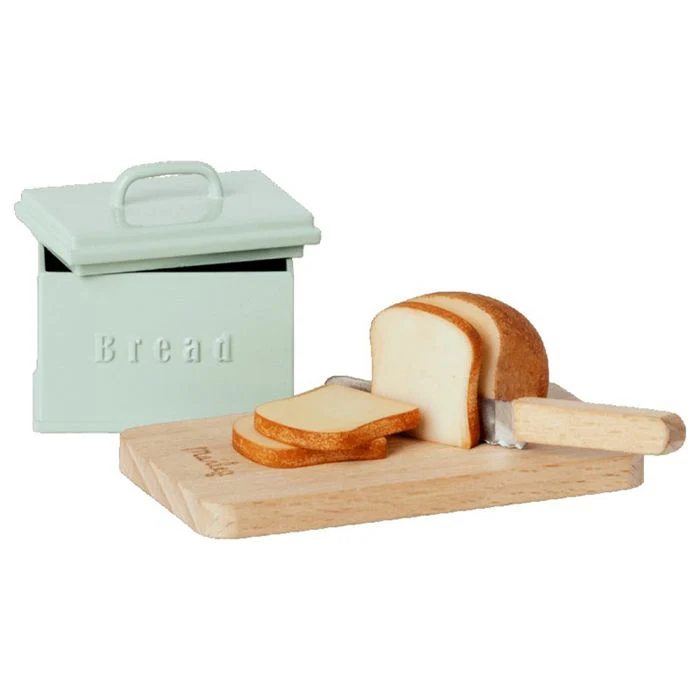 Maileg – Brooddoos met brood, snijplank en mes.