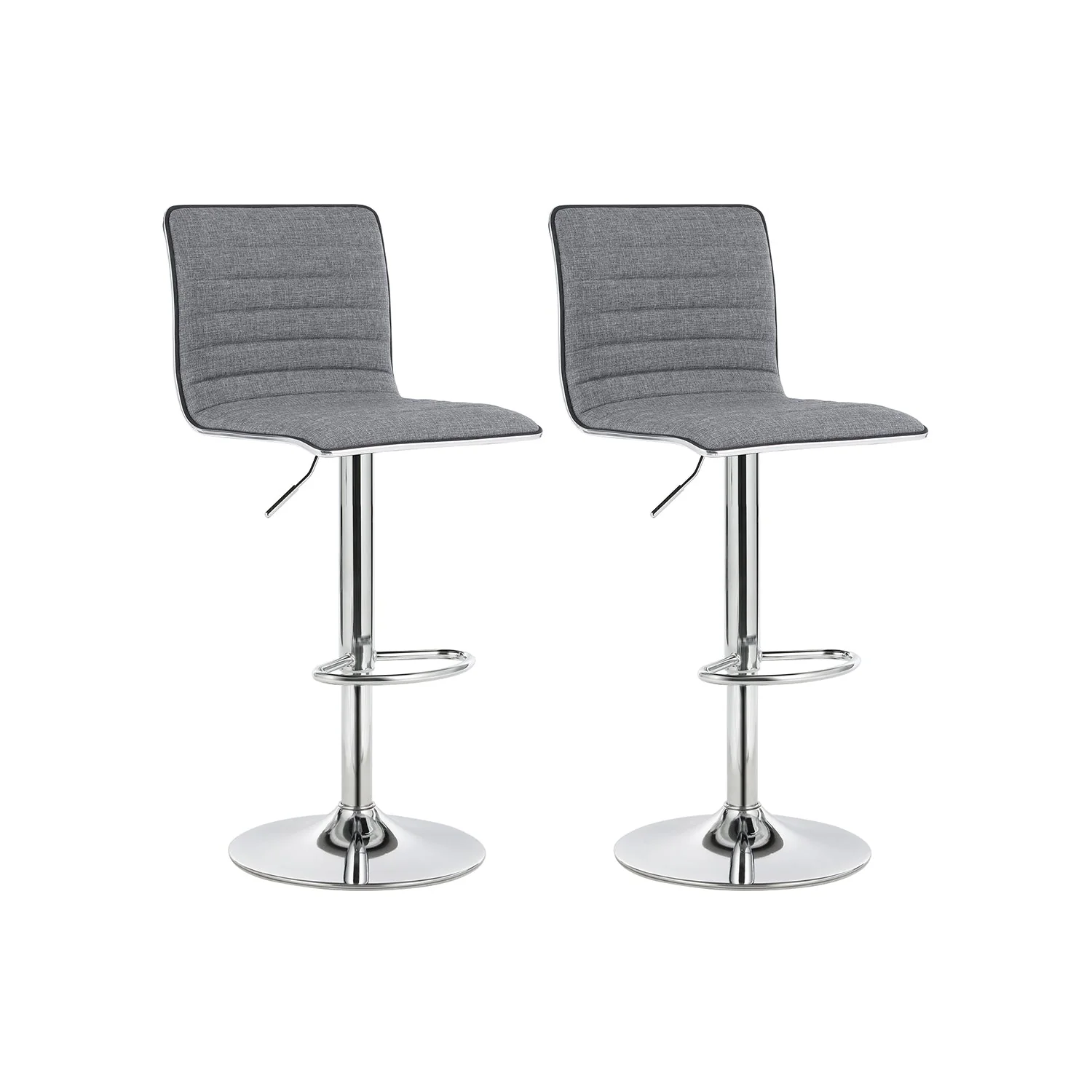 Barkruk – Verstelbaar (57–77 cm) – Met rugleuning – Zithoogte 77 cm – Grijs