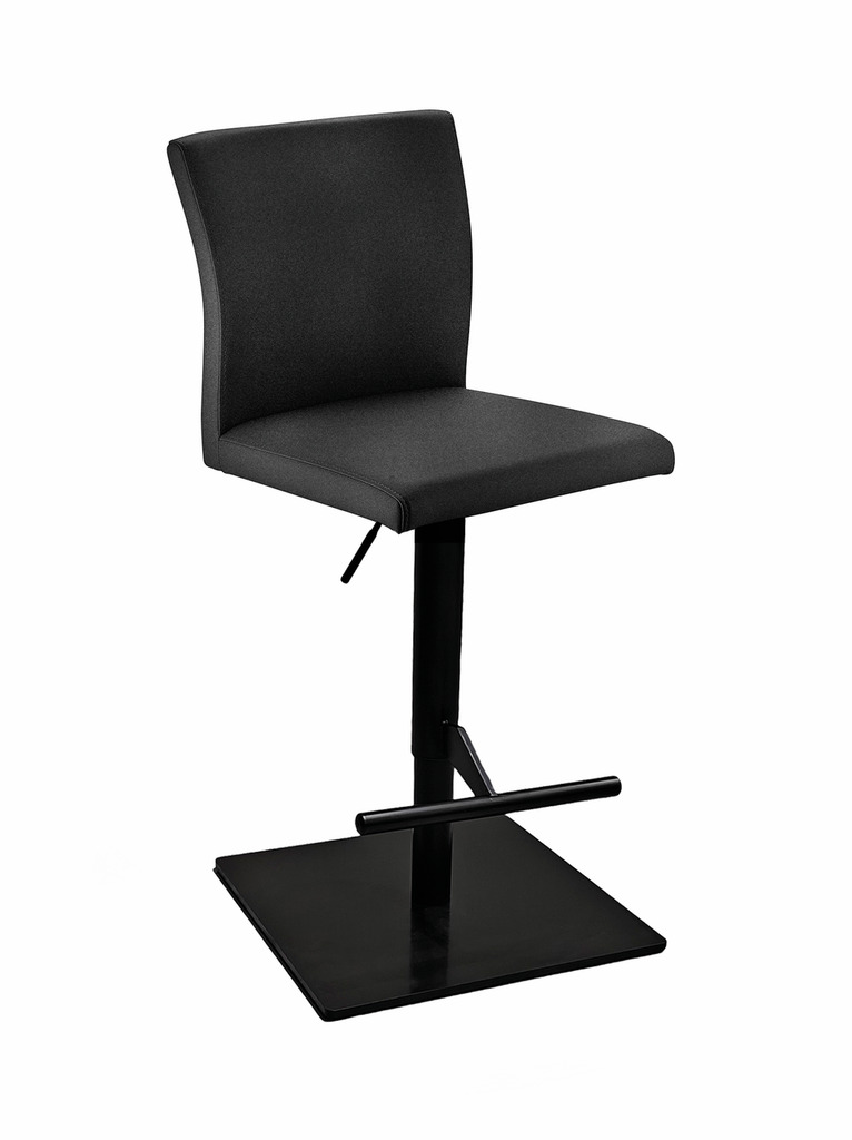 Buono KM, Barkruk, onderstel zwart mat, hoekig, bekleding donkergrijs