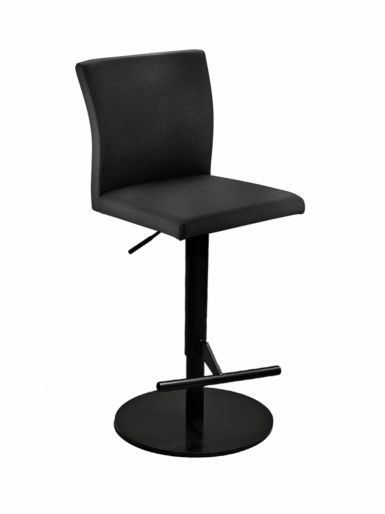 Buono KM, Barkruk, onderstel zwart mat, rond, bekleding donkergrijs