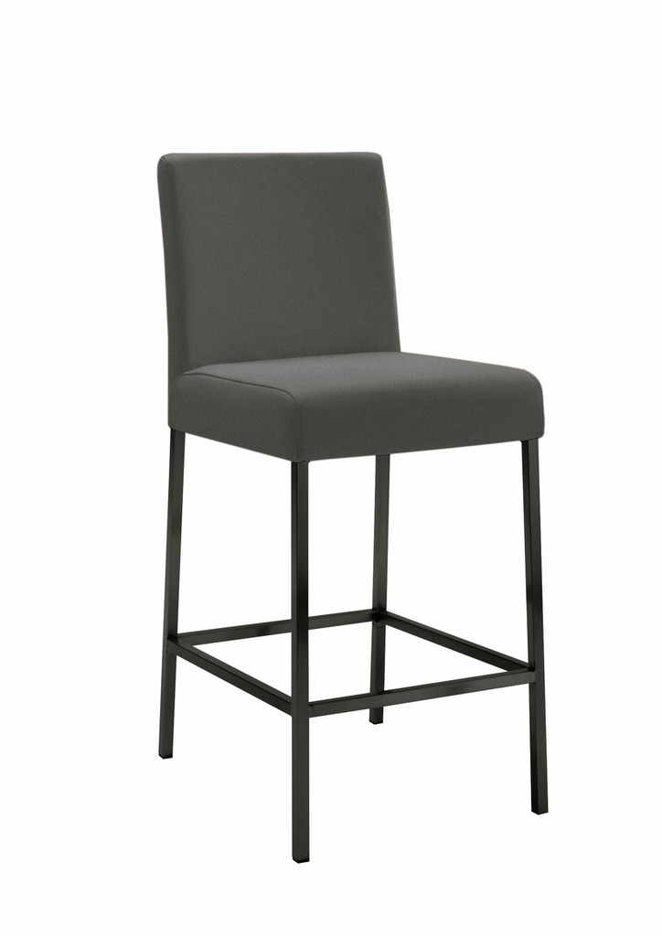 Bringo 2KT, Barkruk, onderstel zwart mat, bekleding lichtgrijs