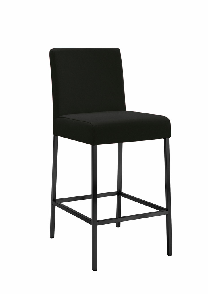 Bringo 2KT, Barkruk, onderstel zwart mat, bekleding zwart