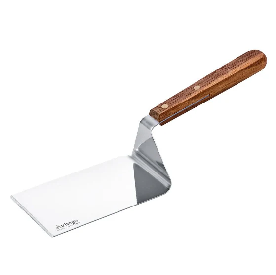 TRIANGLE palet met een dubbele knik RVS lemmet 12 cm FSC Walnotenhout heft
