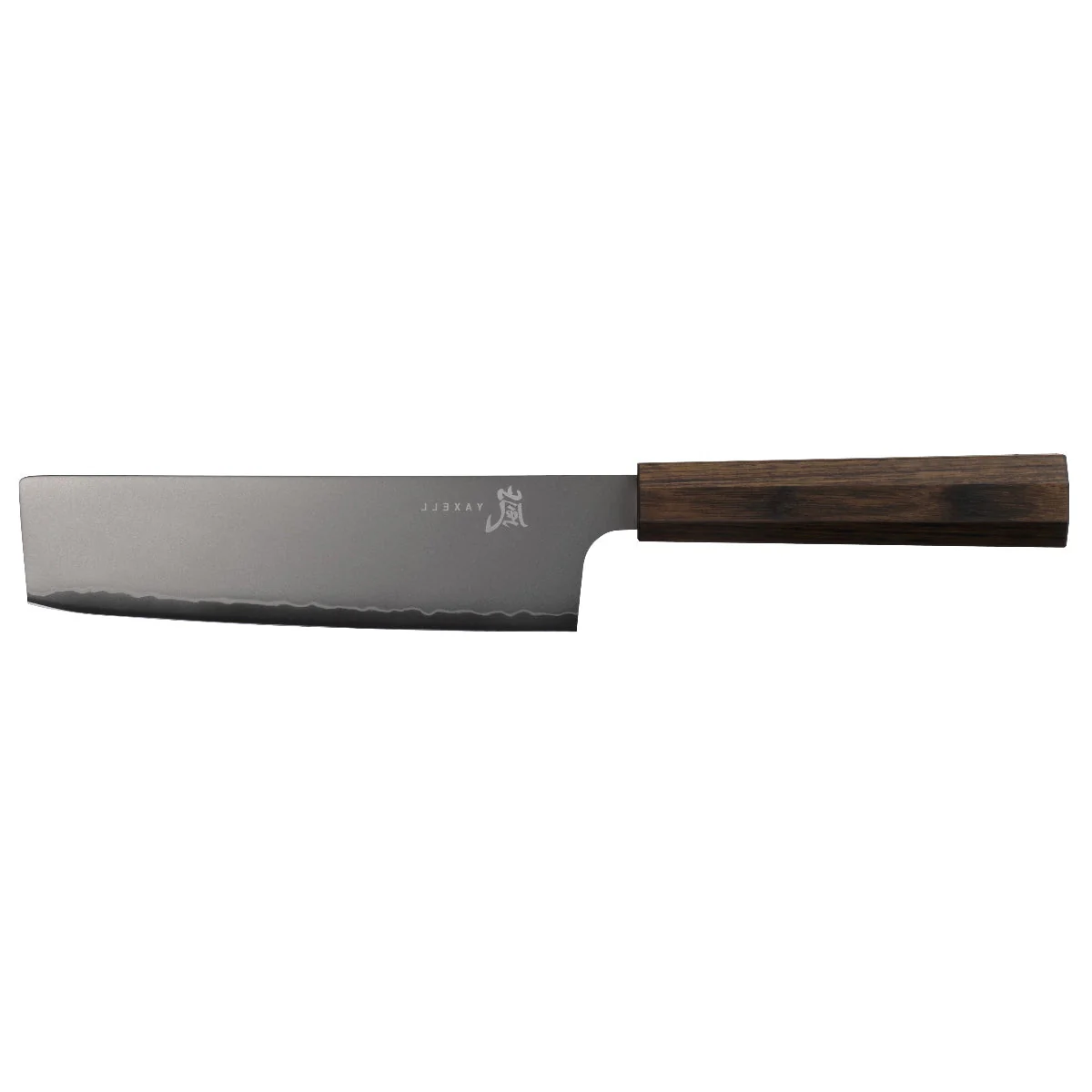 YAXELL HANA Nakiri mes 3 laags roestvrijstaal 16,5cm damast lemmet bruin pakkawood heft