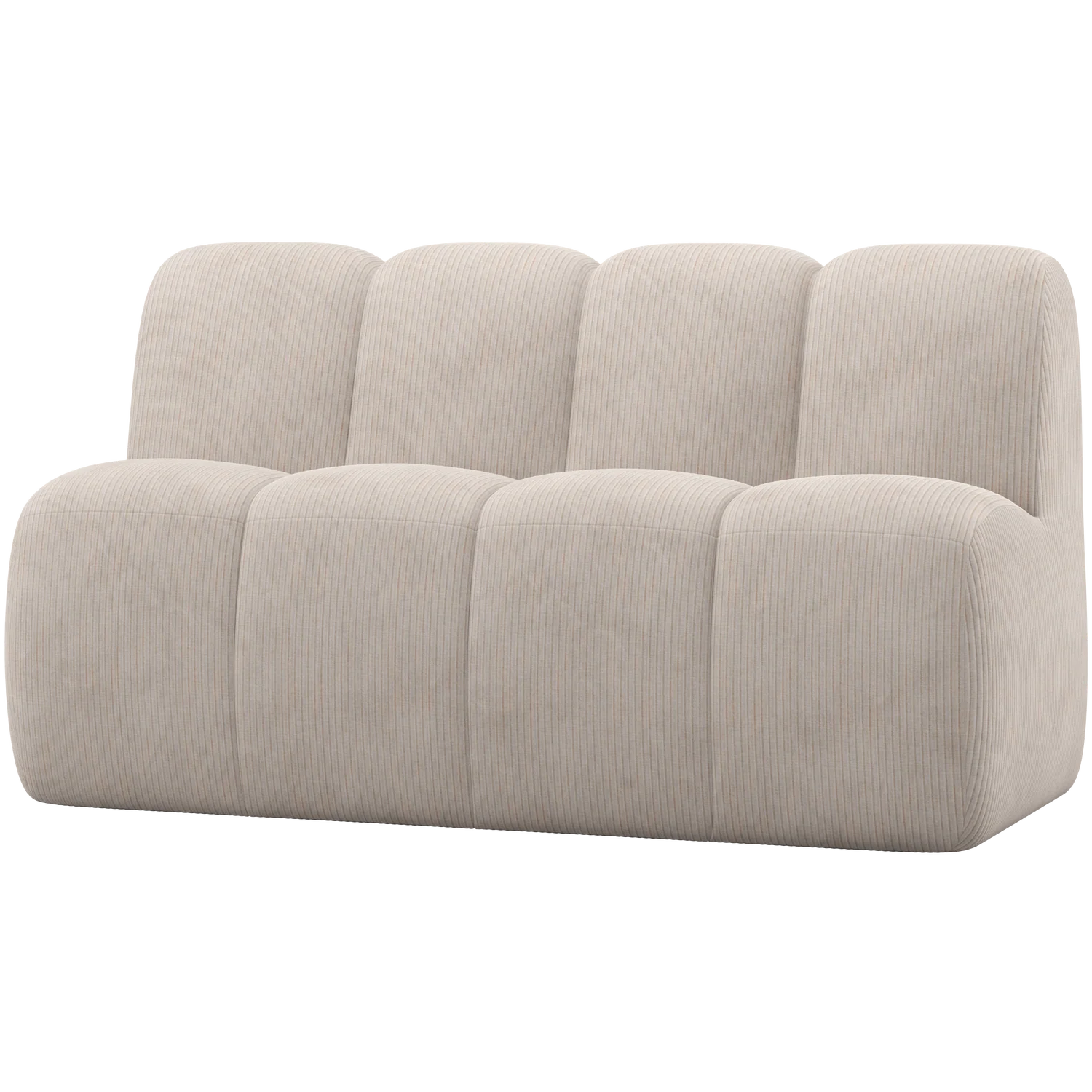 Woood Mojo Eetbank met rugleuning 164cm Ribstof Ecru