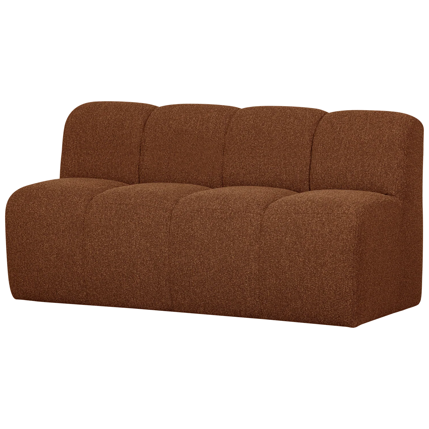 Woood Mojo Eetbank met rugleuning 164cm Boucle roestbruin melange