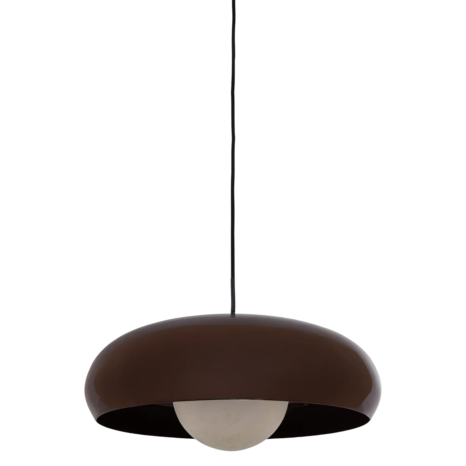 Woood Tivo Hanglamp rond metaal hoogglans bruin