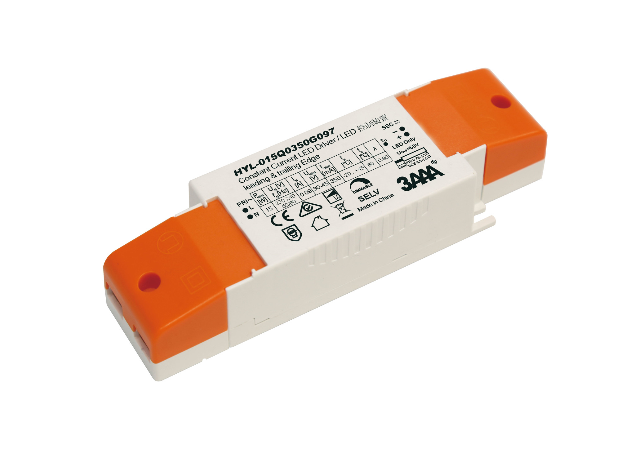 Dimbare LED Driver – 18W 30-45V 420mA- Fase af- en aansnijding