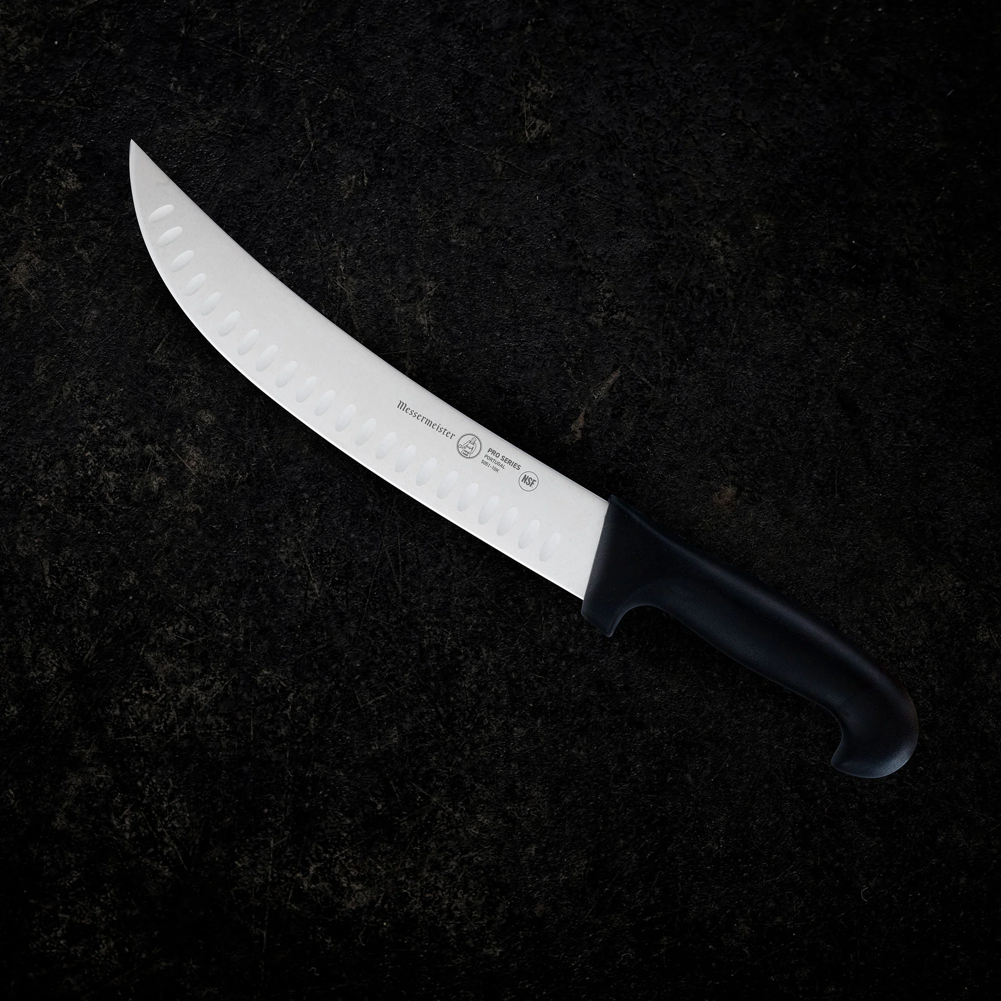 MESSERMEISTER PRO serie 25cm RVS kullens scimitar-mes met zwart kunststof PP heft