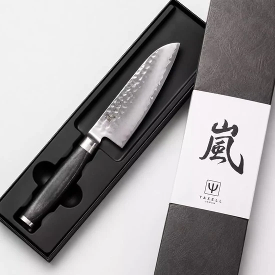Japans Yaxell Taishi Santoku klein 12,5 cm Zwart pakka beukenhout