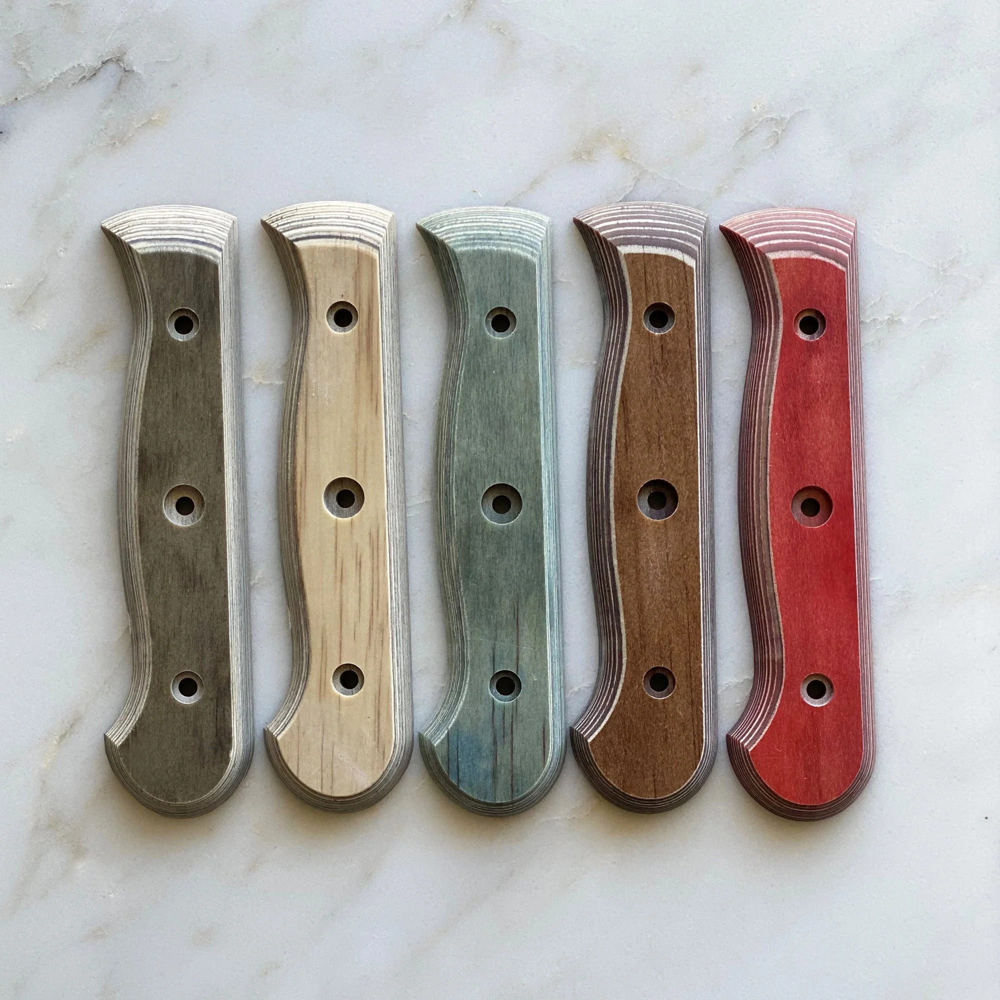 MESSERMEISTER CUSTOM set met losse handgrepen, geel – groen – bruin – rood – grijs