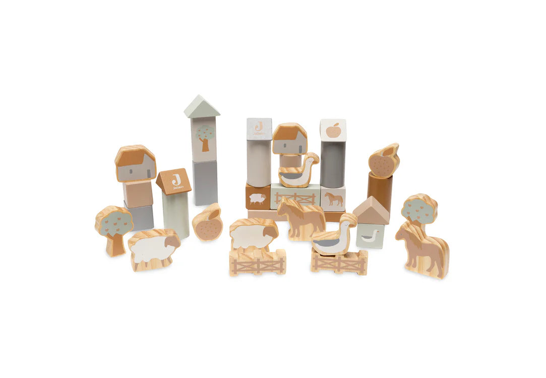 Jollein | Houten blokken set farm Jollein | Houten blokken set farm