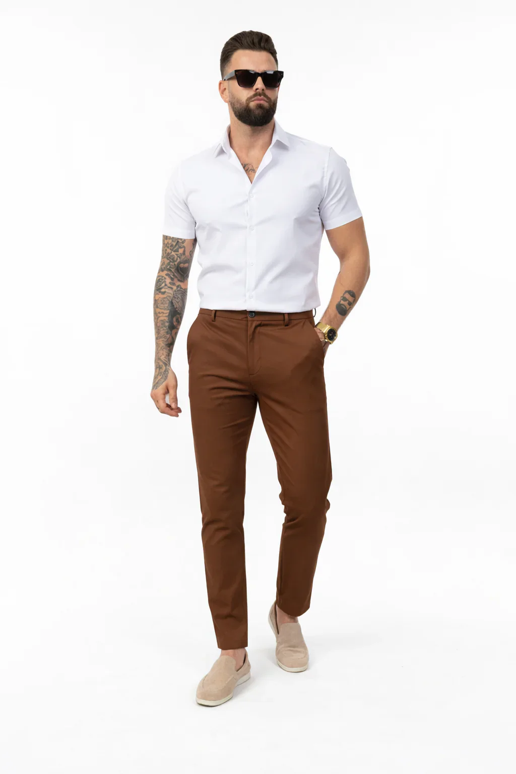 Pantalon chic straight fit brown Pantalon chic straight fit brown