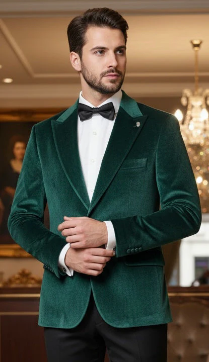Elegant velvet jacket – green