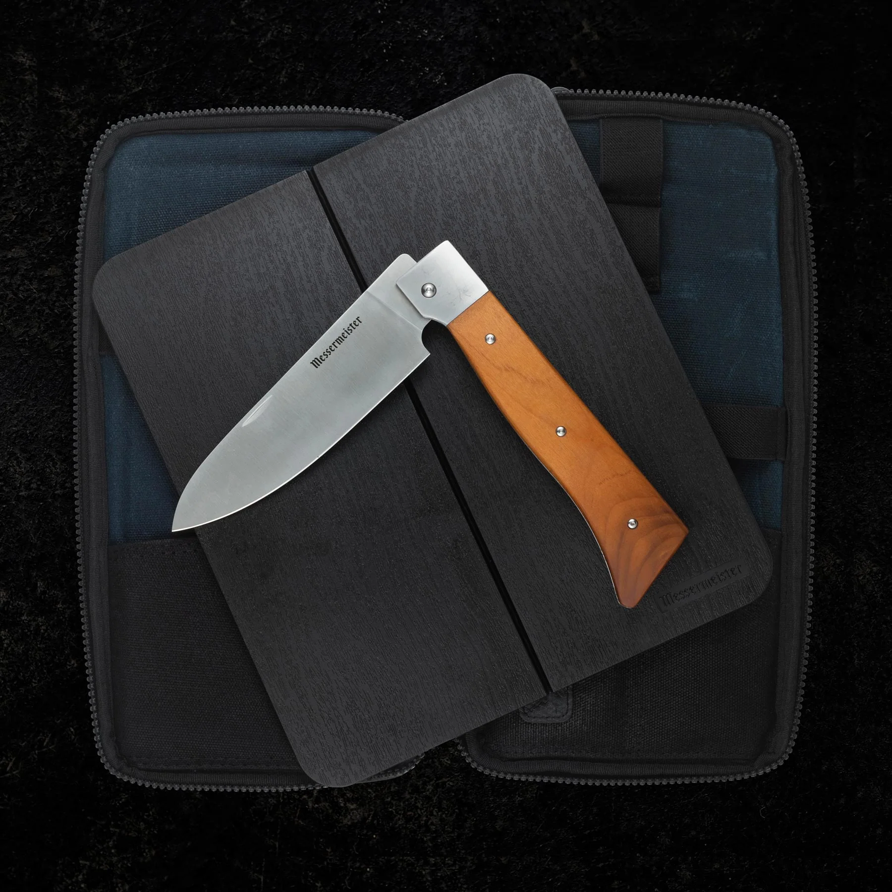 MESSERMEISTER ADVENTURE CHEF 3delige – koksmes 15cm  – snijplank – tas