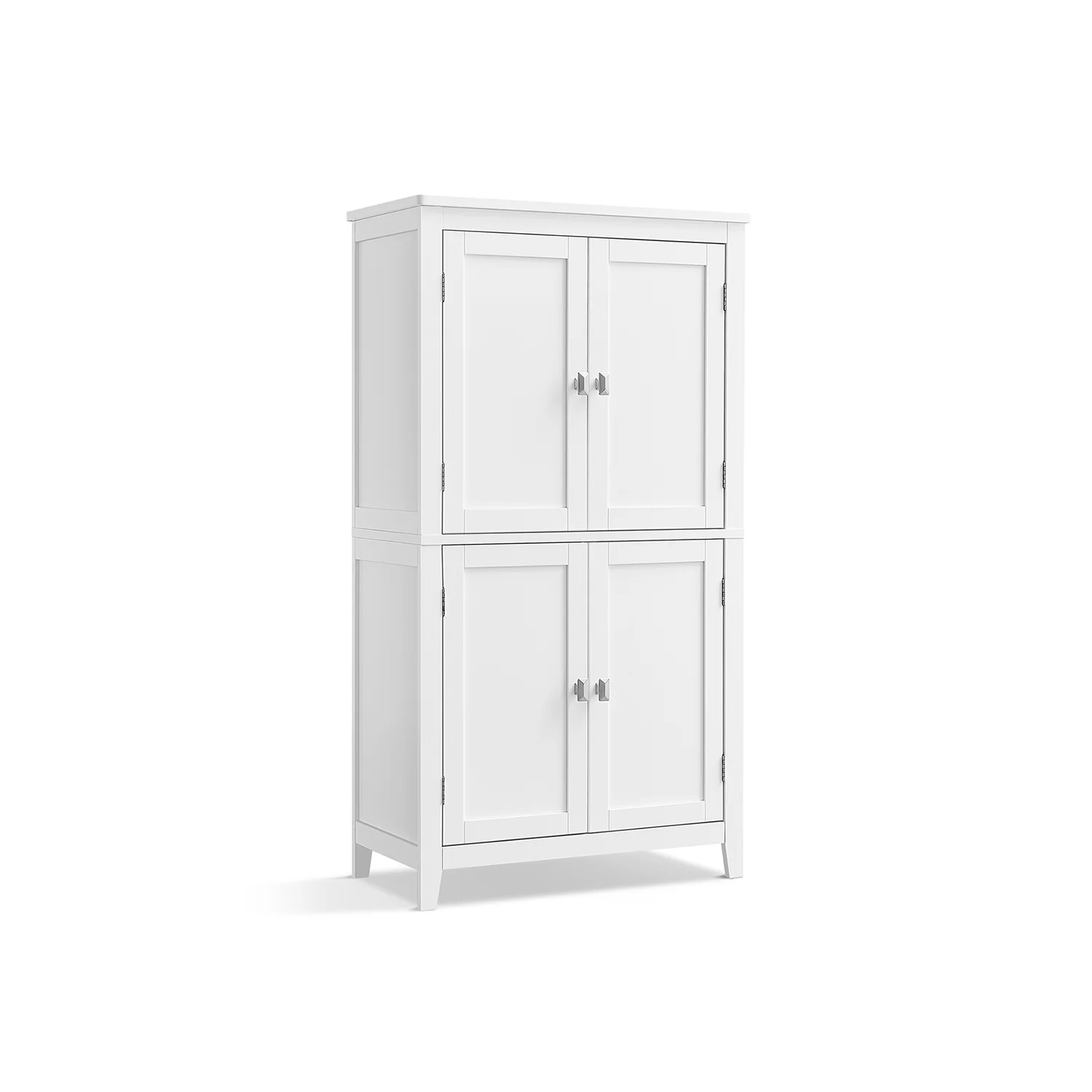 Badkamerkast met boven- en onderkast – 5 verstelbare planken – 66 x 30 x 153 cm – met kantelbeveiliging