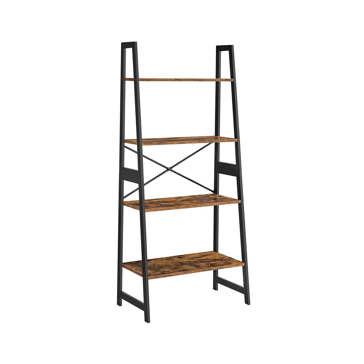 Boekenkast 4 niveaus – Industrieel design – Bamboe – 63 x 34 x 137 cm