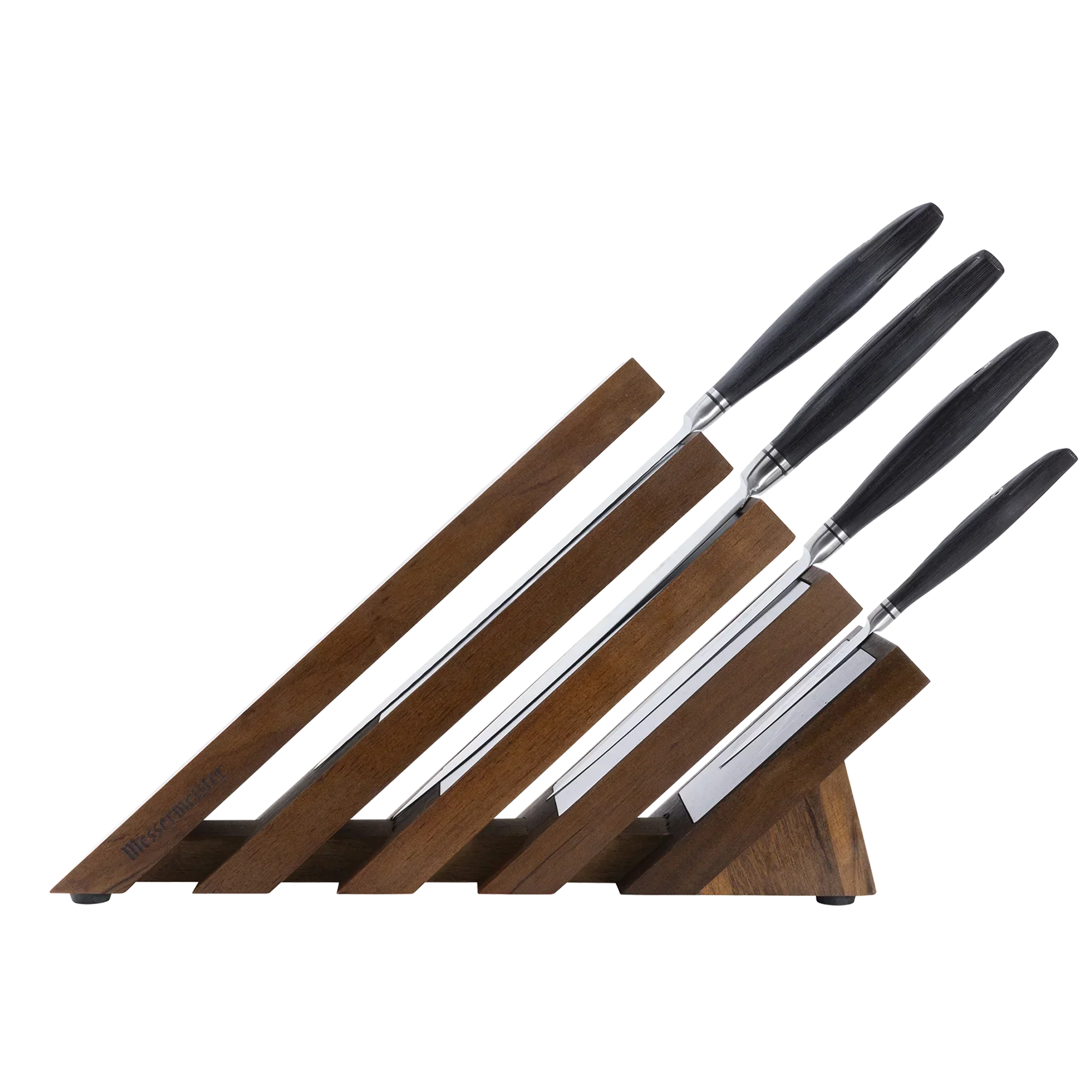 MESSERMEISTER serie BLACKSMITH messenblok plus 4 messen met zwart heft