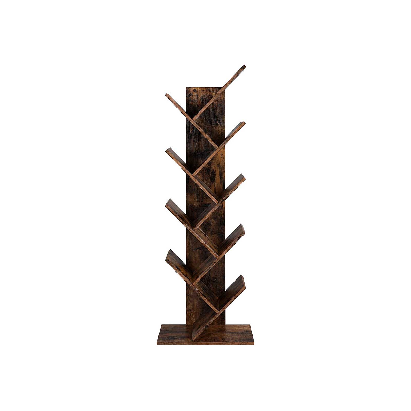 Boekenkast met 8 open planken – Creatief boomdesign – 50 x 25 x 141,5 cm – Met kantelbeveiliging