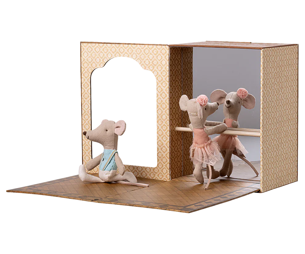 Maileg – Balletmuisjes in dansstudio – Kleine broer en zus.