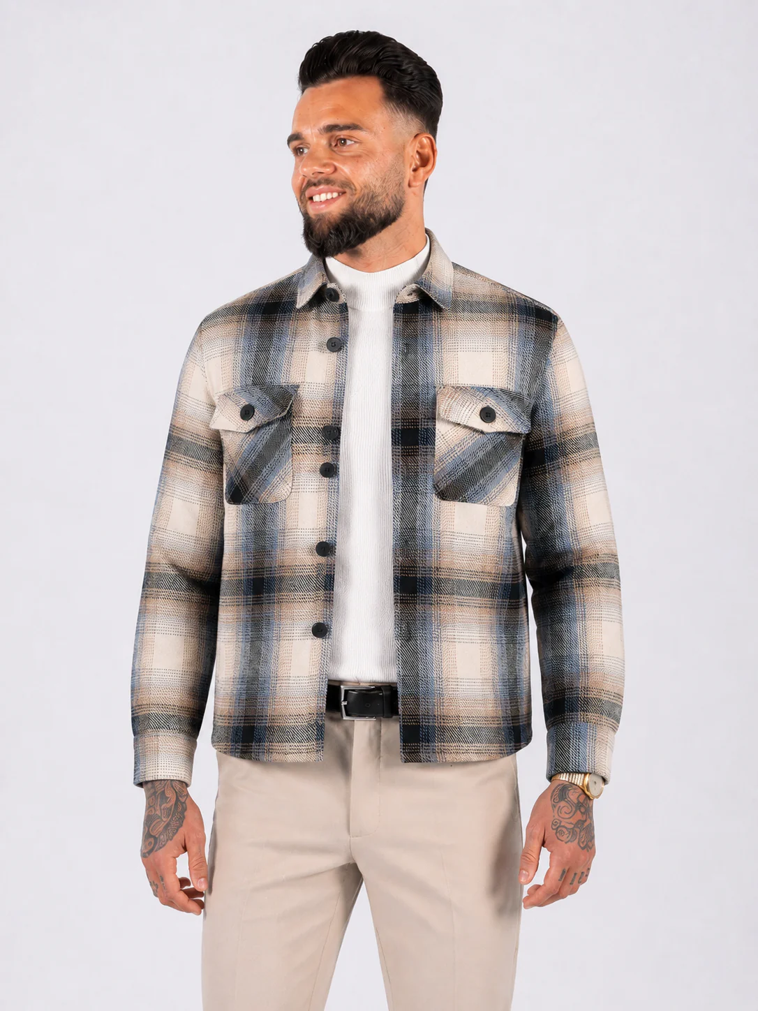Flannel jacket navy blue