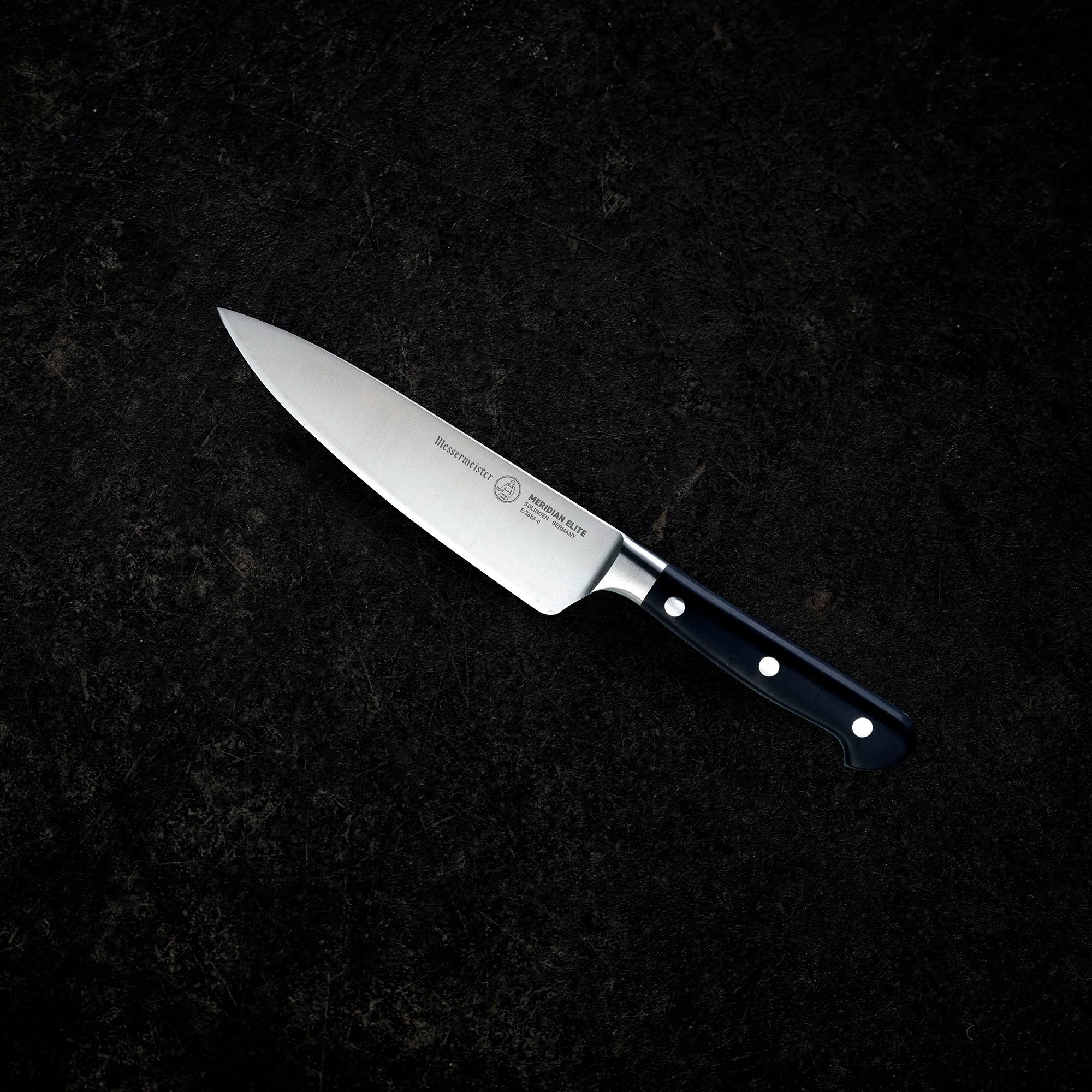 MESSERMEISTER serie MERIDIAN ELITE 16cm Koks mes zwart POM heft