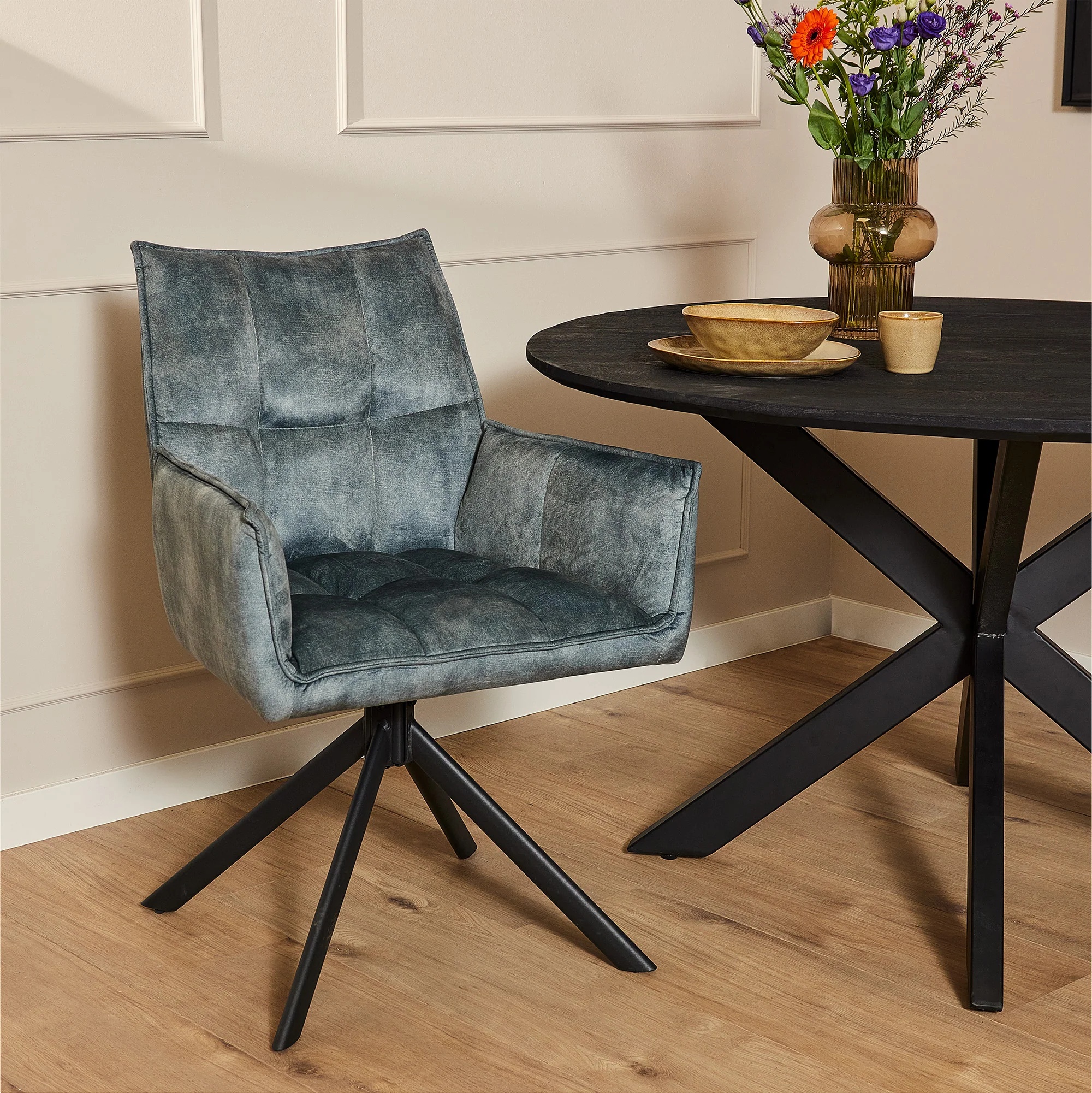 Eetkamerstoel Dani Velvet Blue | Set van 2 | Meerdere kleuren