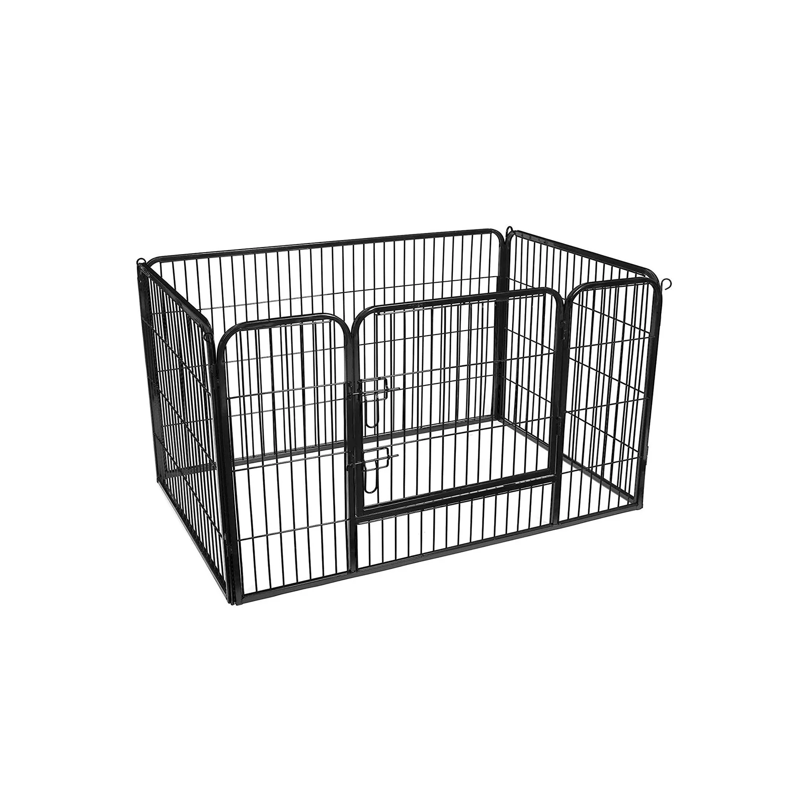 Puppyren – Dierenbox voor honden – Gepoedercoat ijzer – Zwart