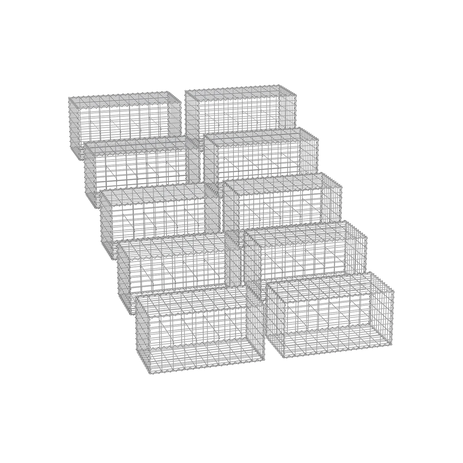Draadmanden – voor stenen – set van 10 – zilver