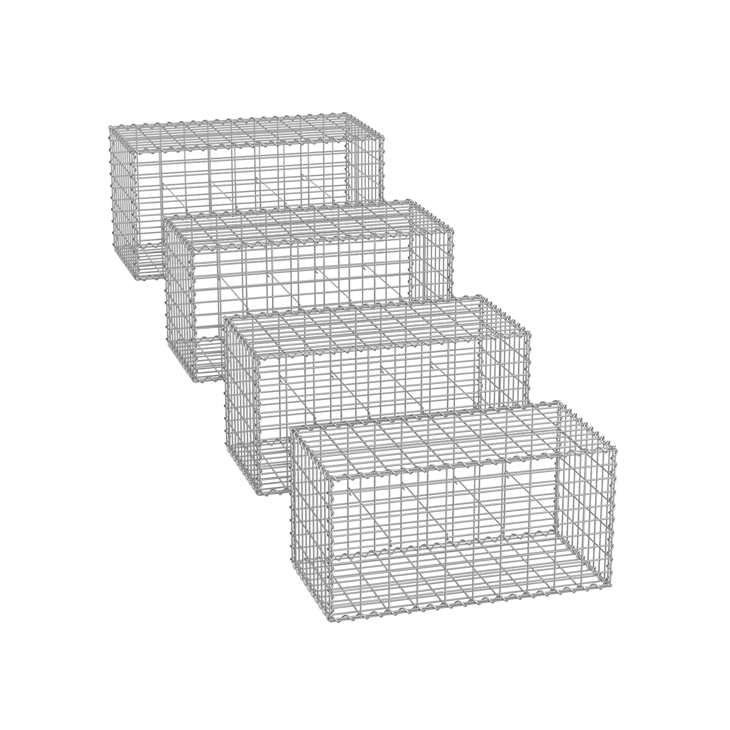 Schanskorven set van 4 – gegalvaniseerd staal – zilver