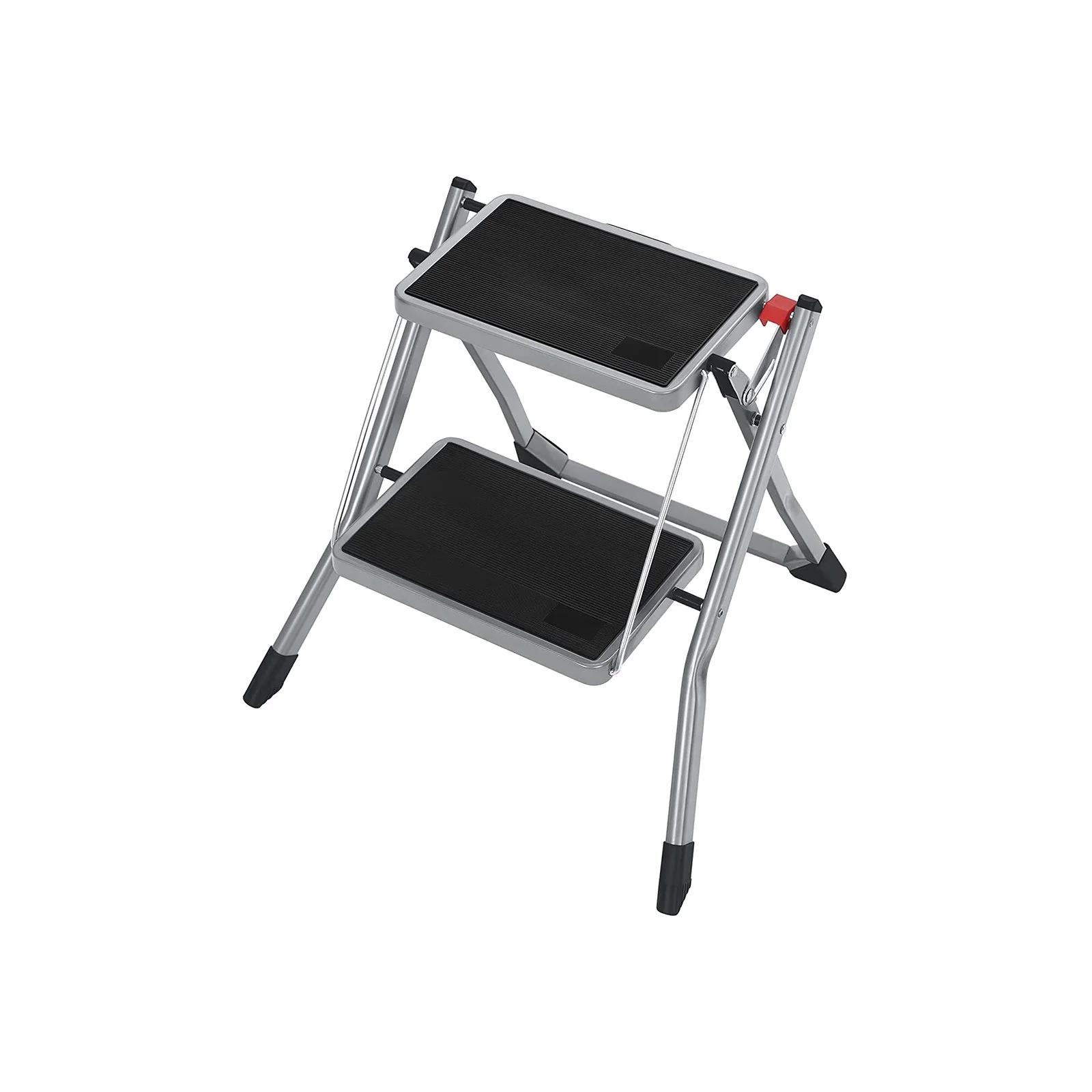 Trapladder – Antislip treden – Staal – Grijs-zwart Trapladder – Antislip treden – Staal – Grijs-zwart