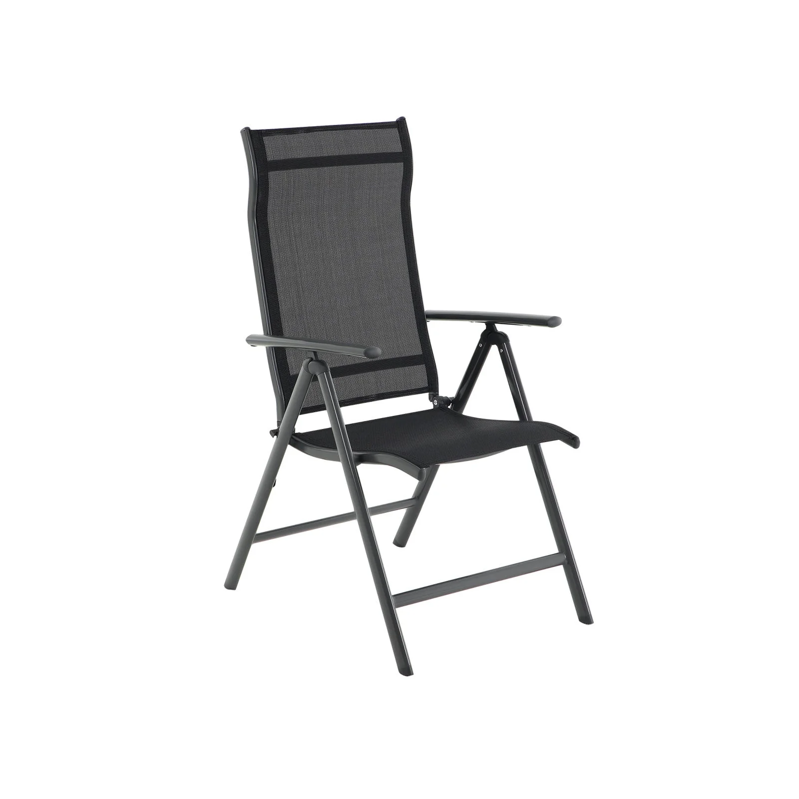Tuinstoelen – Set van 4 klapstoelen – Aluminium – Zwart