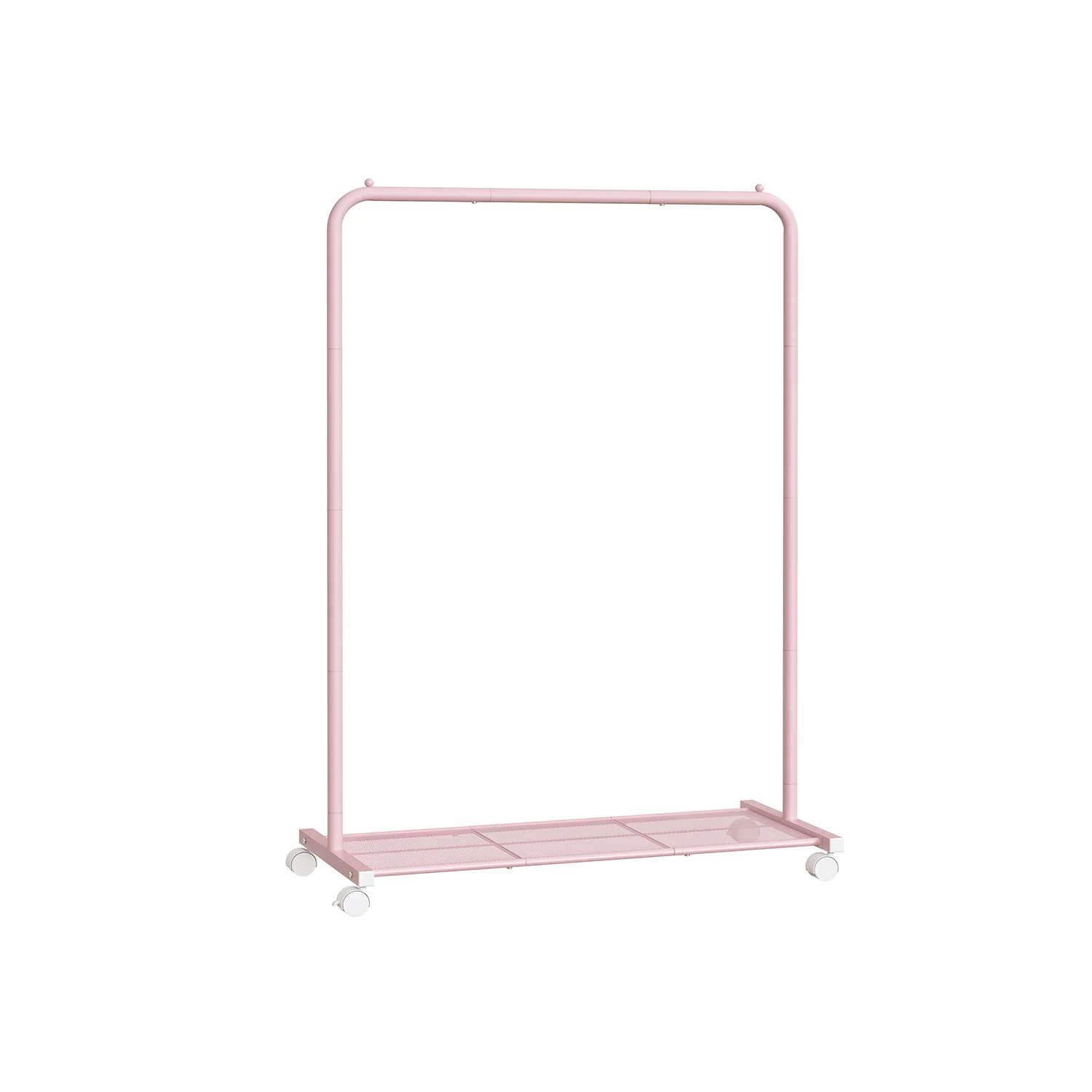 Kledingrek – 40,5 x 91 x 158 cm – Met wielen – Goudkleurige plank – Tot 40 kg draagvermogen