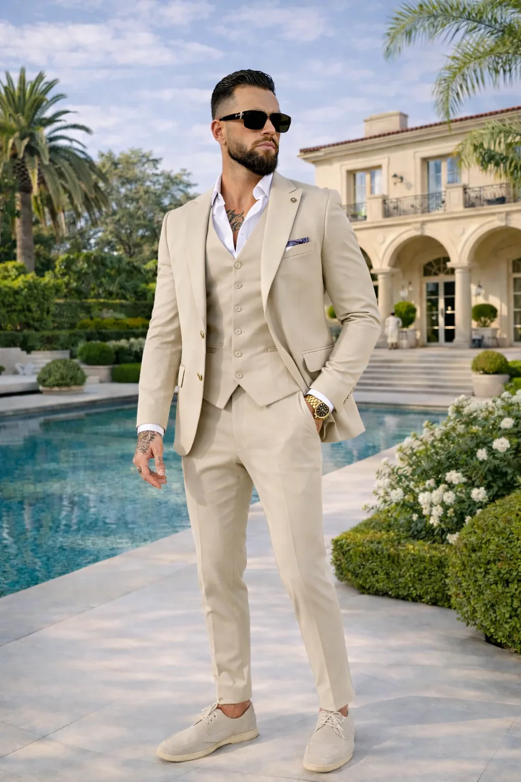 Suit Three Piece Havana Beige