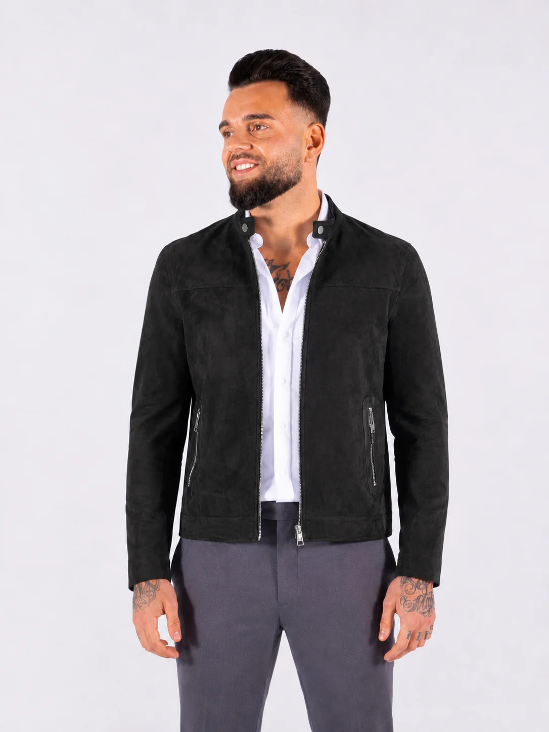Faux Suede Biker Jacket