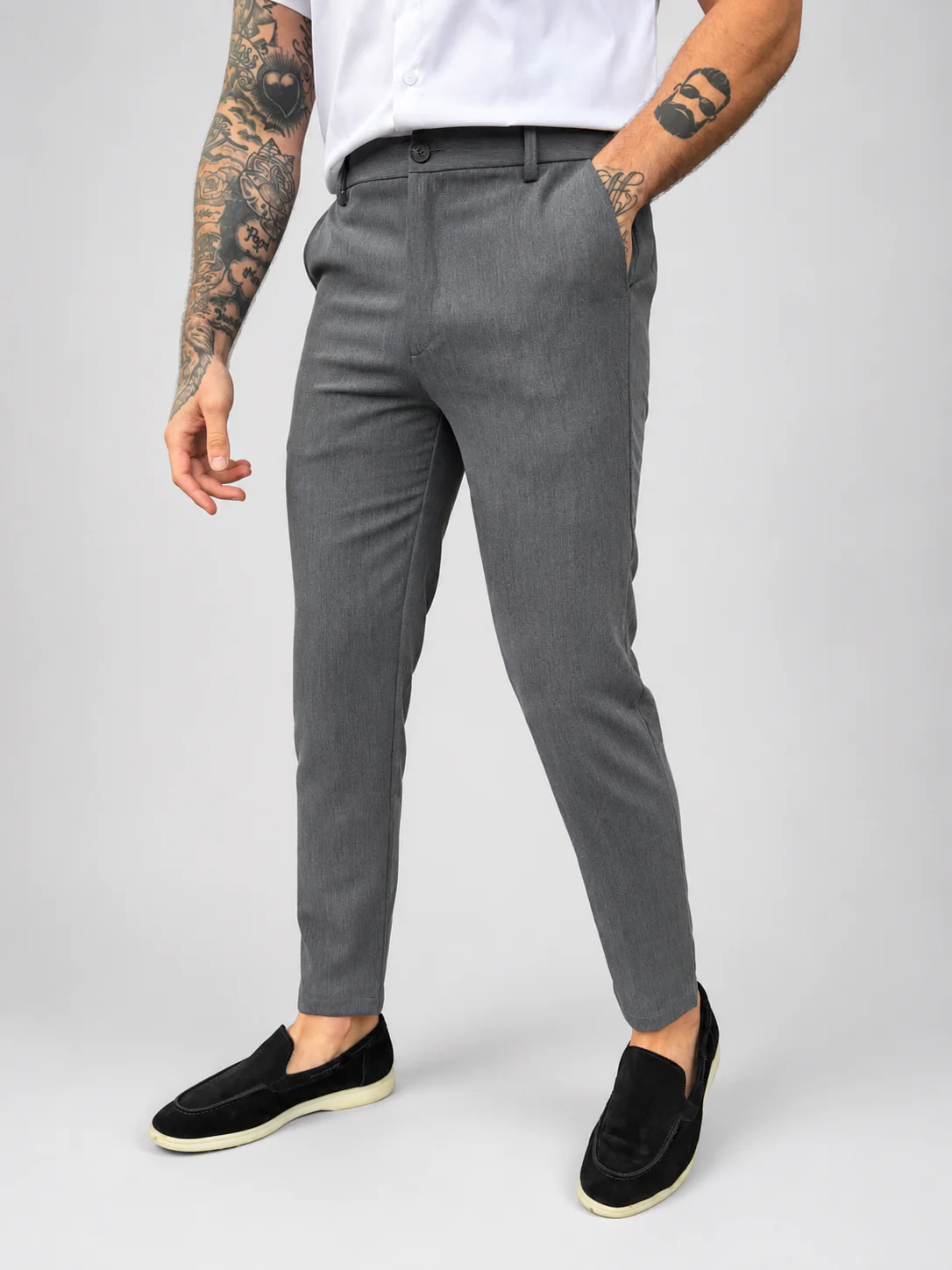 Pantalon chic straight fit dark grey Pantalon chic straight fit dark grey