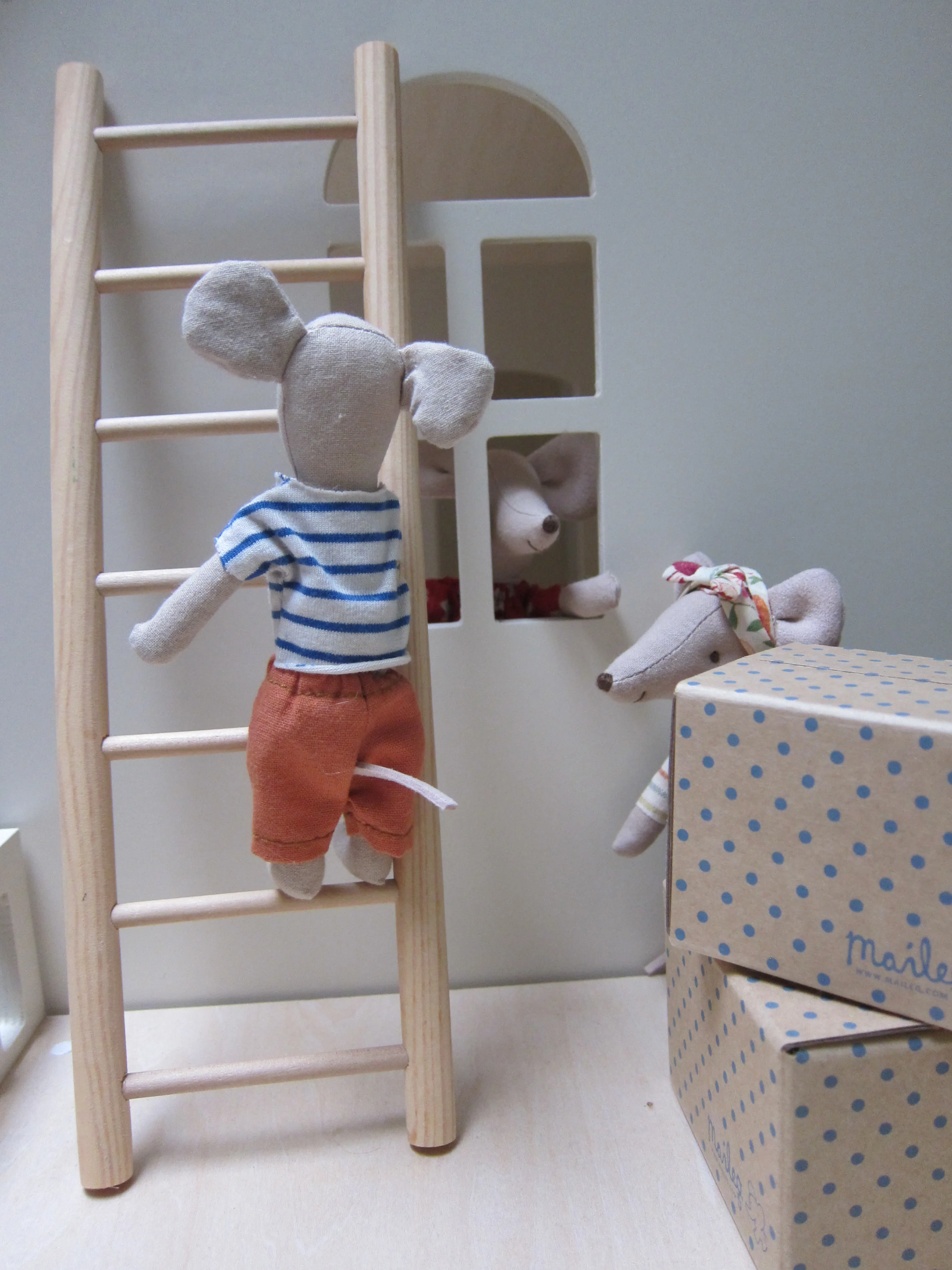 Houten ladder.