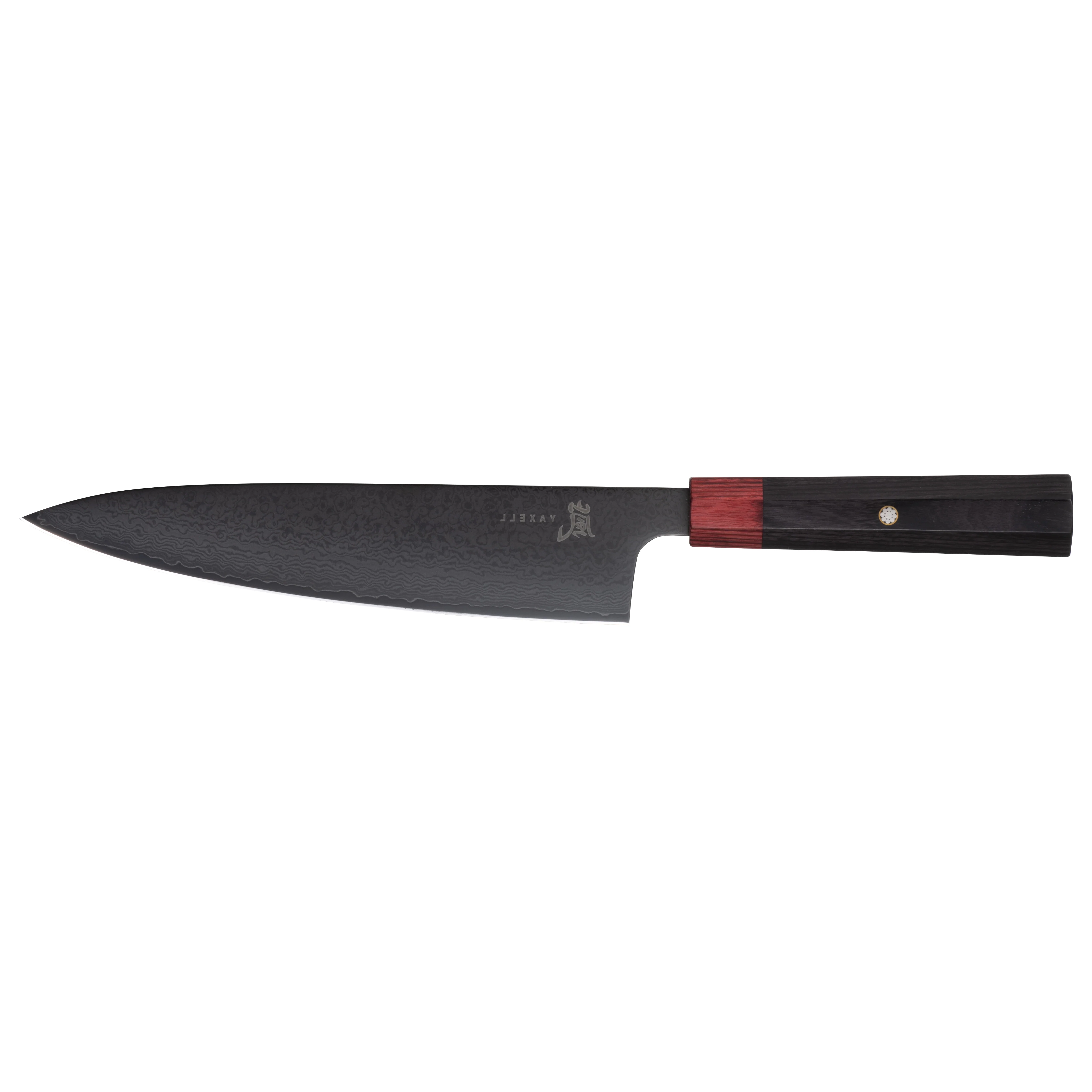 YAXELL REI CHEF’S KNIFE Japans Damascus VG-10 69-layers Blade 20cm zwart – bruin heft
