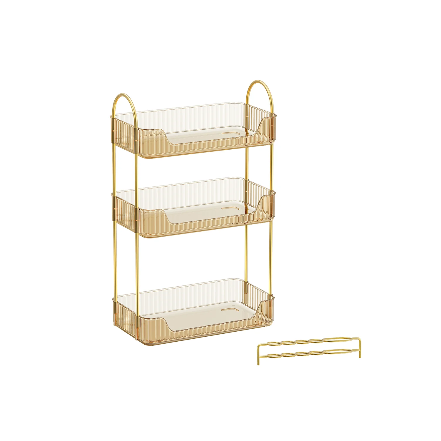 Make-up organizer – rechthoekig – cadeau-idee – champagnegoud