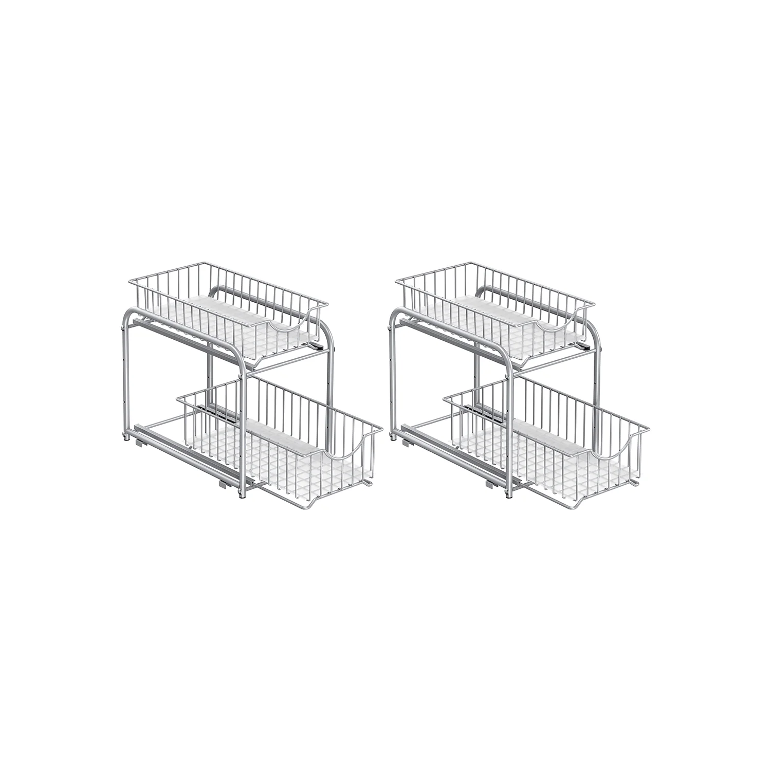Keukenkast organizer – Set van 2 – Metallic zilver