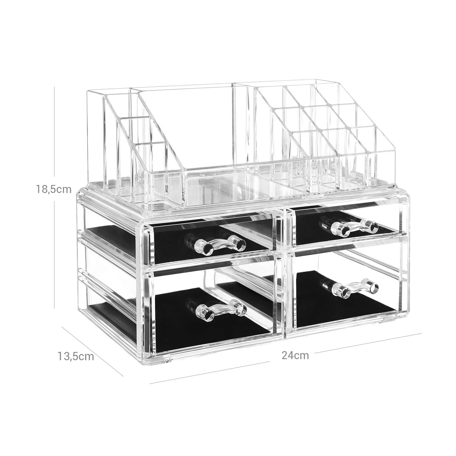 Make-up organizer – 4 lades – transparant