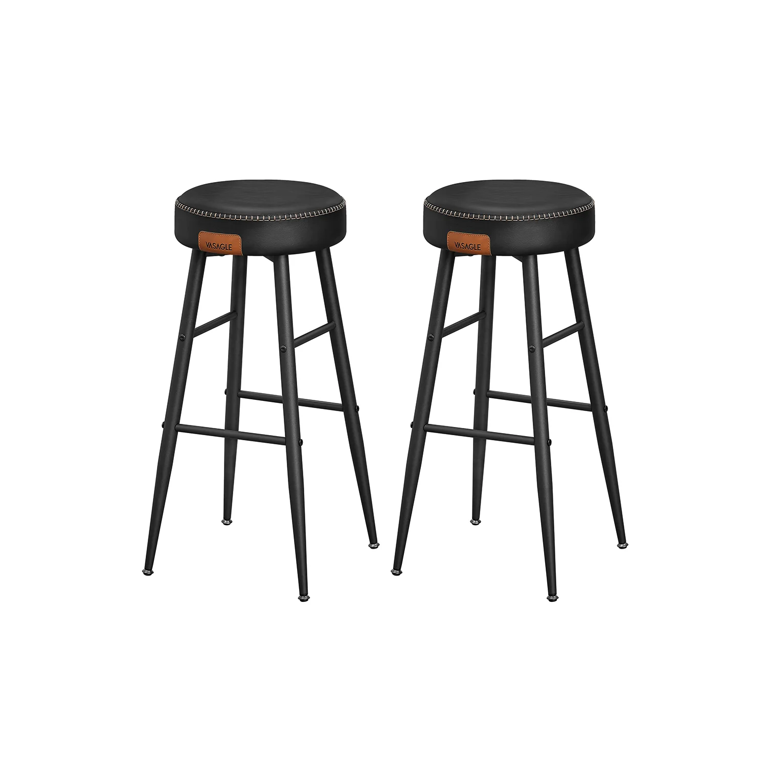 Barkruk set van 2 – Karamelbruin PU-leer – Zithoogte 76,2 cm