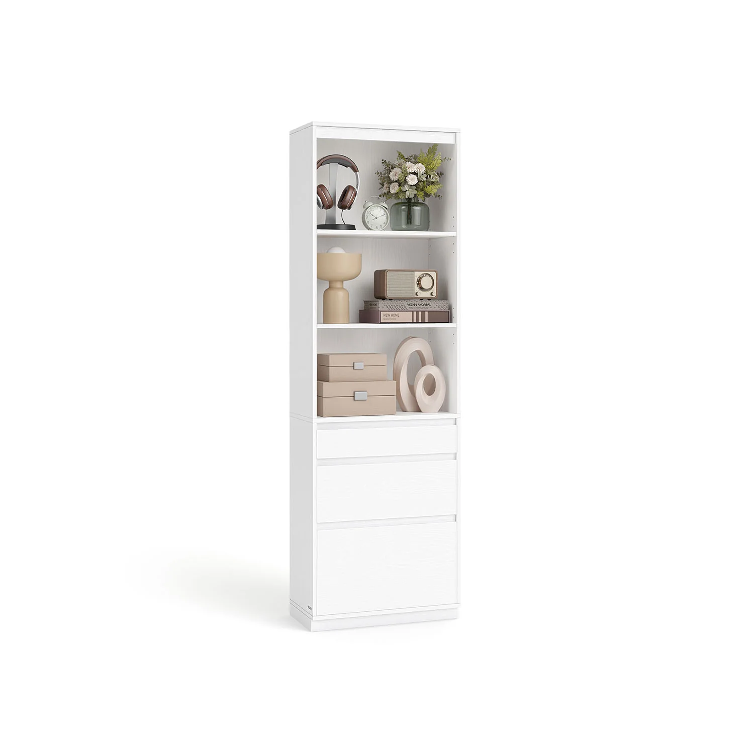 Boekenkast met 3 lades – 30 x 57,1 x 180 cm – Spaanplaat